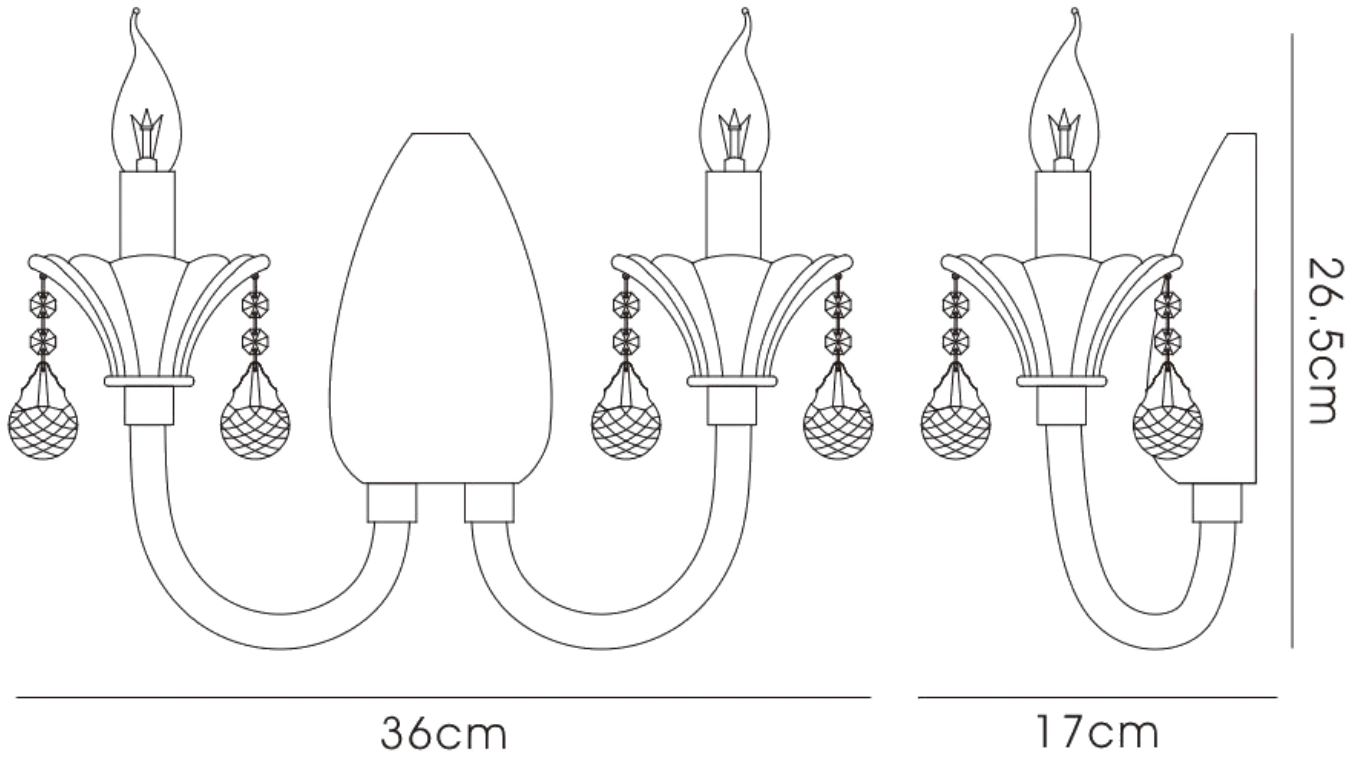 Lavinea Crystal Wall Lights Diyas Armed Wall Lights